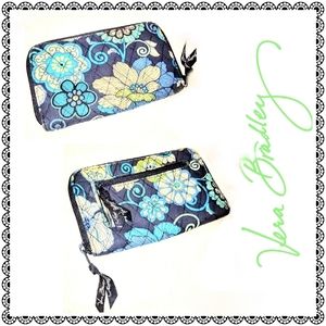{Vera Bradley} blue floral zip-around wallet